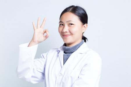 The Emotional of Woman Sciencetist: Well Doneの写真素材