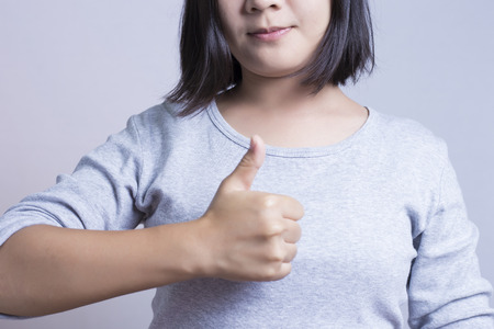 Woman thinking positiveの写真素材