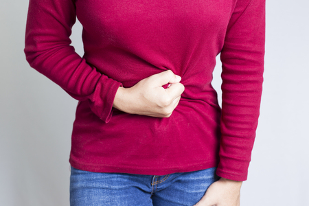 Woman Stomach Acheの写真素材