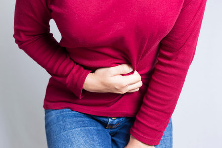 Woman Stomach Acheの写真素材