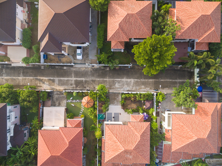 Aerial shot of housingの写真素材