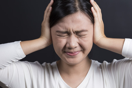 Woman Has Head Acheの写真素材