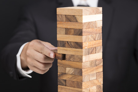Businessman Builds a Towerの写真素材