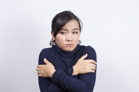 Health Care: Woman feel coldの写真素材