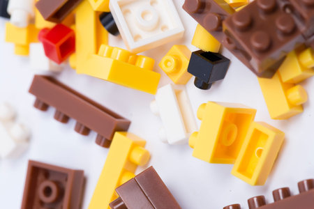 Toy colorful plastic blocksのeditorial素材