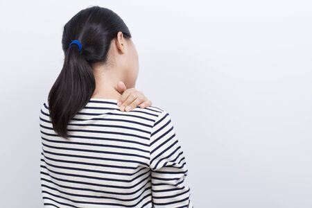 Woman has shoulder painの写真素材