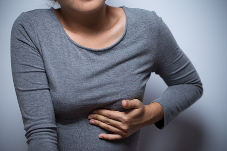 Woman has chest painの写真素材