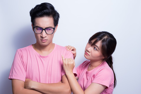 Man angry his girlfriendの写真素材