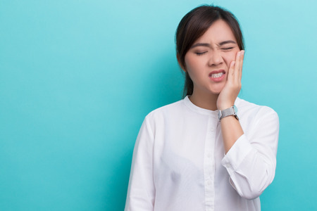 Woman has toothacheの写真素材