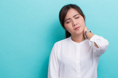 Woman has neck painの写真素材