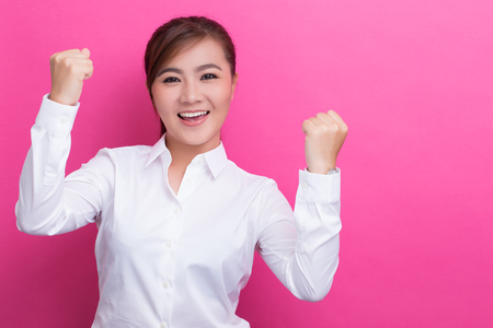 Success woman happy being a winnerの写真素材