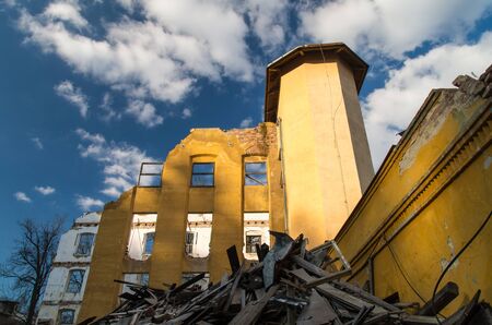 ruins of a textile factoryの写真素材