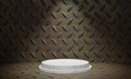 3D Podium in Room Texture Background with Spotlight Downの写真素材