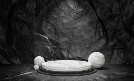 Black and white abstract background. 3d rendering, 3d illustration.の写真素材