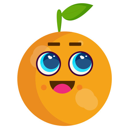 set emoticon oranges cartoon mascot characterのイラスト素材