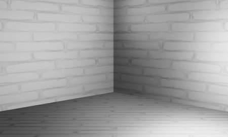 Concrete corner 3d wall room texture backgroundの写真素材