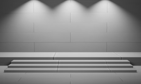 Photo 3d wall stage concrete texture Minimalist mockup for product presentation backgroundの写真素材