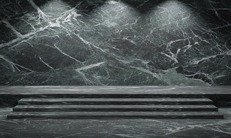 Photo 3d wall stage concrete texture Minimalist mockup for product presentationの写真素材