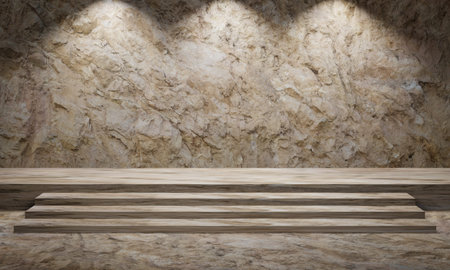 Photo 3d wall stage concrete texture Minimalist mockup for product presentation