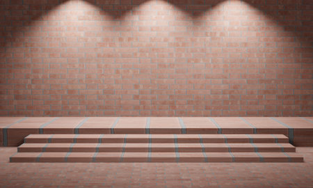 Photo 3d wall stage concrete texture Minimalist mockup for product presentationの写真素材