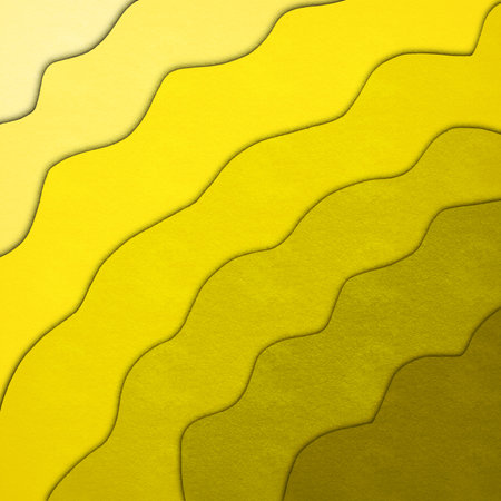 yellow fluid wave background with papercut styleの写真素材