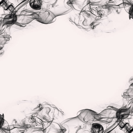 Abstract Smoke Frame On Black Backgroundの写真素材