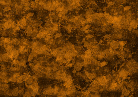 abstract orange background texture with grunge brush strokes and paint spotsの写真素材