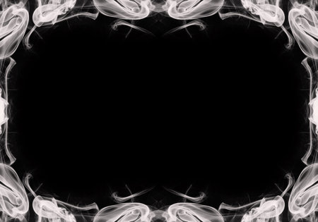 Abstract smoke moves on a black background. Design element for advertisements, flyer, web and other graphic designer works.の写真素材