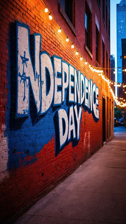 Manhattan street art at night. Manhattan is the most densely populated of the five boroughs of New York Cityの素材