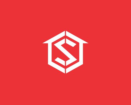 Letter S logo with home icon .のイラスト素材
