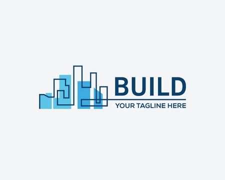 Building construction,Real Estate Business sign, vector logo template.のイラスト素材