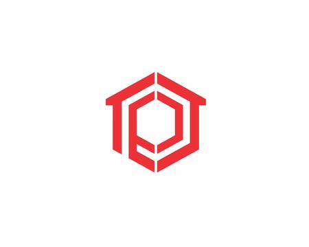 Letter p logo with home icon .のイラスト素材
