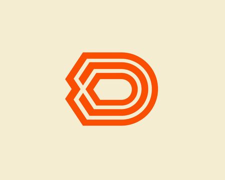 Letter D logo line design abstract  ,logo icon design template.のイラスト素材