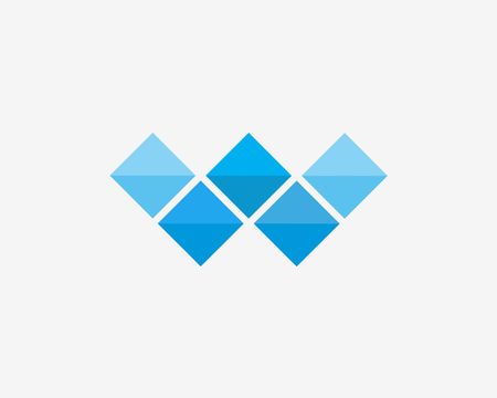 letter W logo alphabet mosaic icon set .のイラスト素材