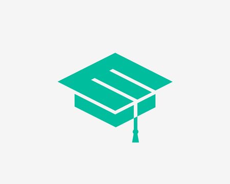 Education symbol. Cap icon. Simple design education symbol. Abstract letter S icon alphabet symbol.のイラスト素材