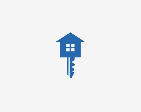 key with house, house key icon,logo icon design template.のイラスト素材