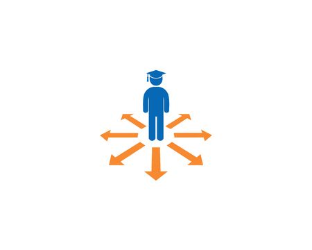 Guidance symbol. Student with Cap icon. Simple design education symbol.のイラスト素材