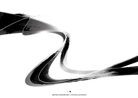 Black Ink Stripe Abstract Backgroundのイラスト素材