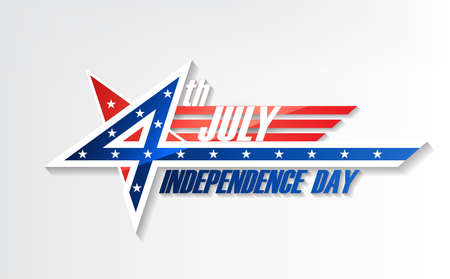 4th of July, United Stated independence day, American national day, design logo badge, vector illustrationのイラスト素材