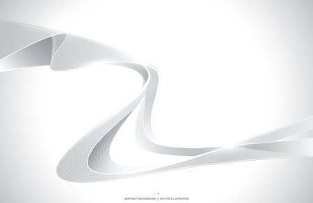 White Black wave stripe ribbon abstract Background, vector illustrationのイラスト素材