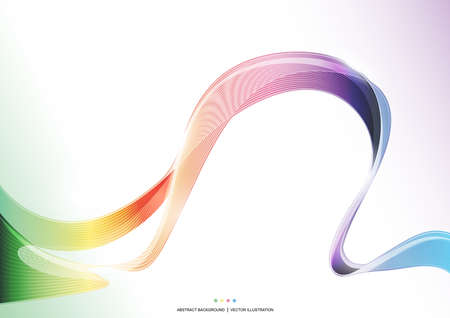 Colorful wave stripe ribbon abstract Background, rainbow concept, vector illustrationのイラスト素材