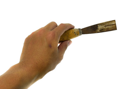 Mobile chisel isolated on a white background.