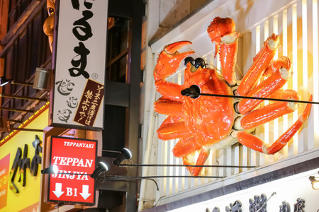 Osaka, Japan, Dec 21, 2017 : Night life people for popular restaurant to dinner in night market...