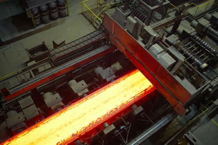 Hot steel on the production line のeditorial素材
