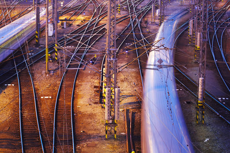 Complicated rail networkの写真素材