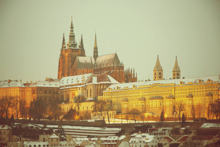 Prague Castle in winterのeditorial素材
