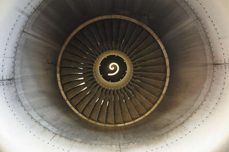 Front view on jet engine の写真素材