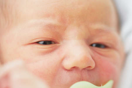 Portrait of newborn baby - selective focusの写真素材