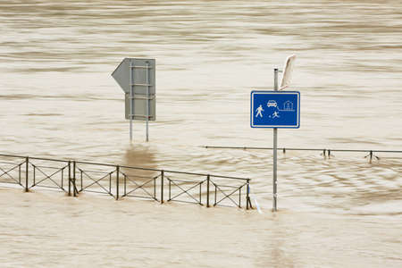 Over flood road, Prague, Czech Republicの写真素材