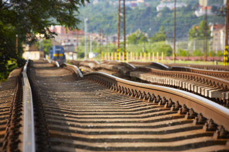 Replacement of old railroad track - selective focus